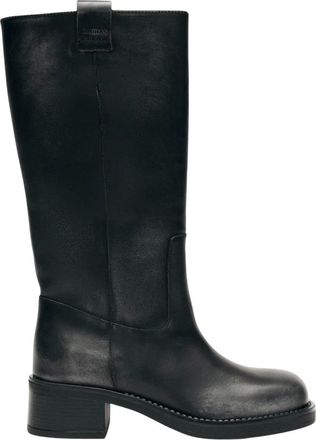 Alohas Zwarte leren laarzen - Dames - Hoge Laarzen - Zwart - 36 EU - Leer - Schoenen