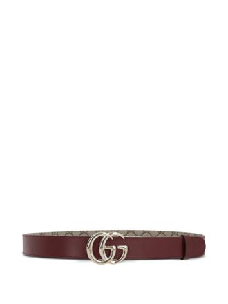 Gucci Omkeerbare leren riem met GG-gesp - Beige