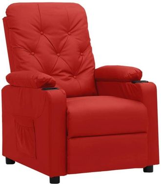 vidaXL Sill&oacute;n Reclinable De Cuero Sint&eacute;tico Rojo Tinto Vidaxl