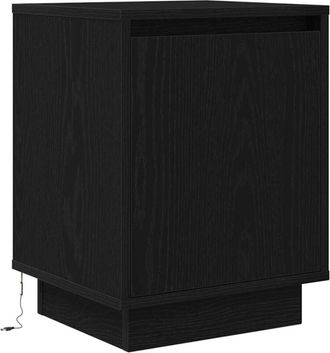 vidaXL Vidaxl - Mesilla de noche con luces led negra 38x34x50 cm