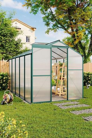 Living and Home Aluminium Hobby Greenhouse with Window Opening