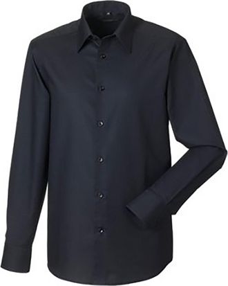 Russell Athletic Russell Collectie Heren Lange Mouw Easy Care op maat gemaakt Oxford Shirt (Zwart)