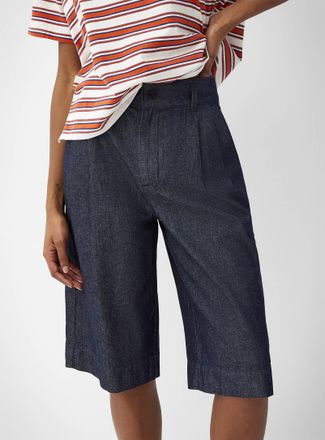 Icone Womens Pleated lightweight denim Bermuda short