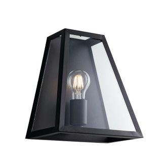 Luce-Ambiente-Design Lexington Black Metal Wall Light with Glass Diffuser