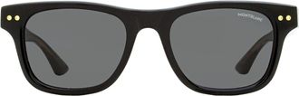 Montblanc MB0254S Soft Rectangular Acetate Sunglasses - Black
