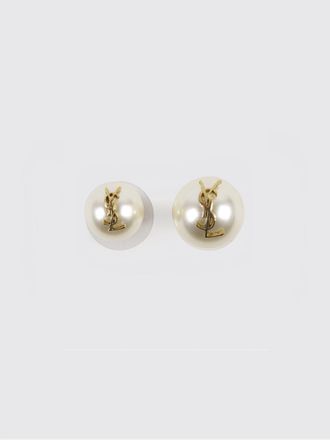 Saint Laurent Orecchini in ottone con perle sintetiche