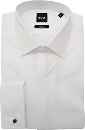 HUGO BOSS H-Hank-Tux 1-Dc-224 Slim-fit Dress Shirt - Heren - Zakelijke Overhemden - Wit - 4XL - Katoen - Overhemden
