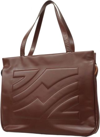 Ferragamo Bordeaux Leather Tote Bag (Pre-Owned)