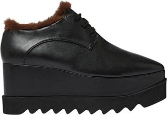 Stella McCartney Platform Wedge Sneakers - Dames - Sleehakken - Zwart - 39 EU - Leer - Schoenen
