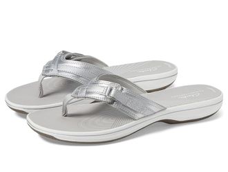 Clarks Breeze Sea Womens Sandals Silver Metallic : 10 B - Medium, Synthetic