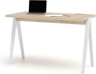 HERDASA Herdasa - Mesa estudio Mod-635 acabado en color roble combinado con blanco, 60 x 120 x 78 cm (fondo x ancho x alto)