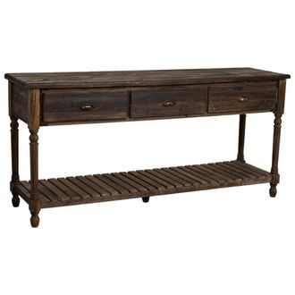 Wanderlust Deco Recibidor-consola de madera envejecido de 184,5x50x86,8