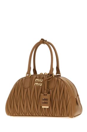Miu Miu Womens Camel Nappa Leather Arcadie Handbag Caramel Borse A Mano Bag