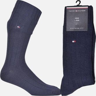 Tommy Hilfiger Mens Merino Wool Ribbed Boot Socks, Navy - Navy/Navy - Size: 10/9.5/9/10.5/11/11.5/12/12.5