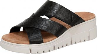 Vionic Womens Uptown Sunset Sandal In Black Leather