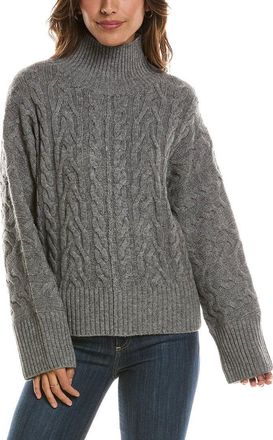 Fort&eacute; Cashmere Luxe Cable Mock Neck 100% Cashmere Pullover