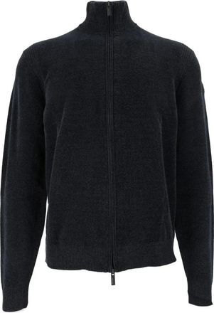 Roberto Ricci Design Velvet Full Zip Knit - Heren - Vesten - Blauw - 2XL - Polyester - Truien & Vesten