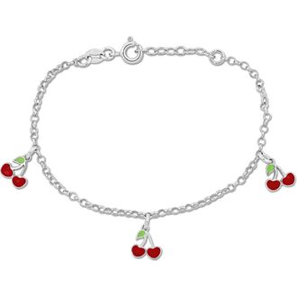 Delmar Cherry Enamel Charm Bracelet in Silver/Red at Nordstrom Rack