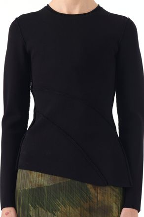 Jason Wu ASYMMETRICAL SEAMED CREW NECK SWEATER
