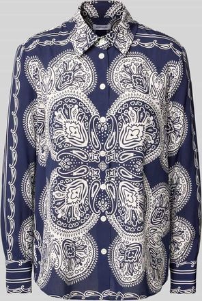 Seidensticker Seidensticker Regular Fit Hemdbluse mit durchgehender Knopfleiste in Marine, Gr&ouml;&szlig;e 34