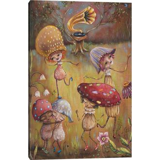 iCanvas Shroom Party by Heather Renaux Canvas Wall Art in Green at Nordstrom Rack, Size 26X18