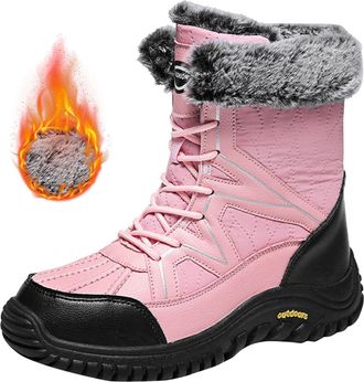 Generic Snow Boots Womens Waterproof WomenS Snow Boots Knee High Chunky Heel Closure Comfortable Classic Walking Booties For Women Garden