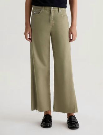 AG - Adriano Goldschmied Saige Wide Leg Jeans In Dusty Sage
