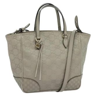 Gucci Pre-owned Leather gucci-bags - Dames - Vintage Shopper - Grijs - ONE Size - Leer - Vintage