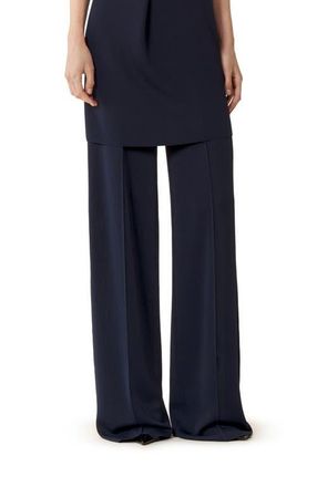 Lanvin Viscose Wide-Leg Pants in Navy Blue at Nordstrom, Size X-Small