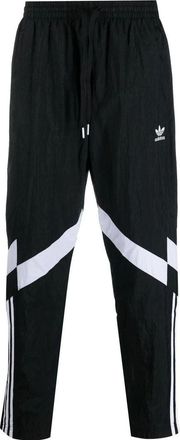 adidas Mens adidas originals FW22 Rekive Printing Logo Stripe Drawstring Straight Sports Pants/Trousers/Joggers Black HK7325