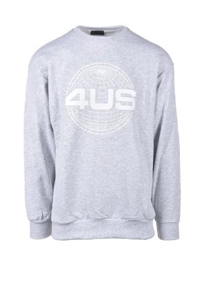 Paciotti 4us Light Grey Graphic Cotton Sweatshirt