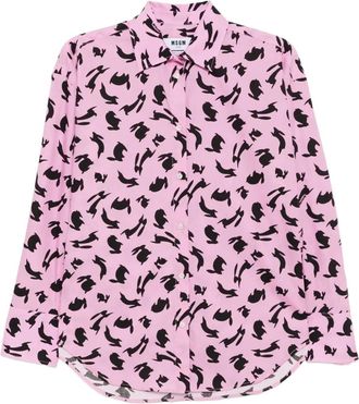 Msgm Camicia con stampa conigli - Rosa