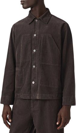 AllSaints Mukesh Corduroy Shacket in Dark Brown at Nordstrom, Size Xx-Large