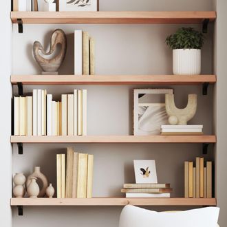 vidaXL Vidaxl - Estante De Pared Madera Maciza Roble Sin Tratar 100x30x(2-4) Cm