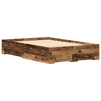 Berkfield Home Bed Frame with Drawers Old Wood 120x190 cm Engineered Wood in Brown