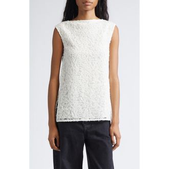 Proenza Schouler Virginie Embroidered Fringe Mesh Top in Off White at Nordstrom, Size 10