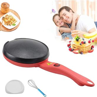 Trade Shop Trade Shop - Crepiera Macchina Per Crepes 600 Watt Con Manico Piastra 20 Cm Antiaderente