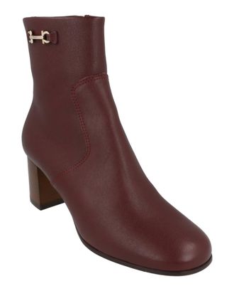 Ferragamo Womens Otello Leather Booties In Nebbiolo