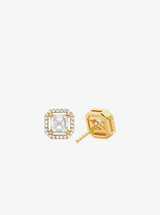 Michael Kors Precious Metal-Plated Sterling Silver Pav&eacute; Stud Earrings