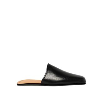 Our Legacy Houtskoolkleurige leren sandalen met vierkante neus - Heren - Slip ons - Zwart - 38 EU - Leer - Schoenen