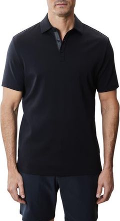 Robert Barakett Georgia Short Sleeve Pima Cotton Polo in Black at Nordstrom, Size Xx-Large