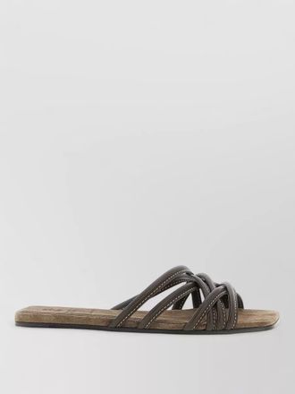 Brunello Cucinelli leather flat sandals