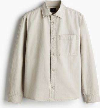 H&M Overshirt aus Twill in Regular Fit - Beige