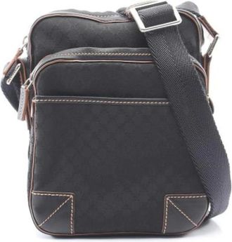 Celine Pre-owned Vintage Canvas Crossbody Bag - Dames - Vintage Schoudertas - Zwart - ONE Size - Leer - Vintage