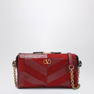 Valentino Garavani Small Panthea shoulder bag in suede and nappa leather with Chevron pattern