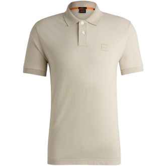 HUGO BOSS Mens Passenger Box Logo Polo Shirt (Light Beige) - Size 6XL