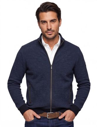 Baileys vest effen navy normale fit katoen