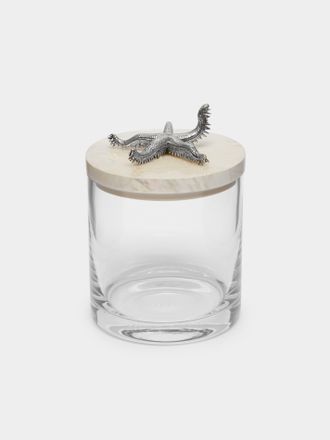 Objet Luxe Starfish Silver-Plated, Shell and Glass Jar