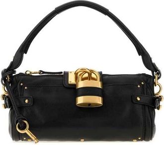 Chlo&eacute; Black Leather Paddington Shoulder Bag