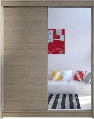 Mirjan24 Mobilier1 - Armario Closico 140, Roble Sonoma, 200x150x58cm, Puertas De Armario: Correderas, N&uacute;mero De Estantes: 0